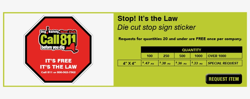 Stop It's The Law - Dig Safe Ny, transparent png download