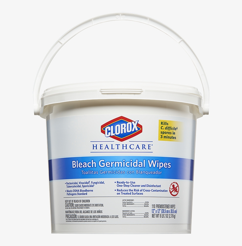Bleach Germicidal Wipes, 6 X 5, Unscented, 150/canister,, transparent png download
