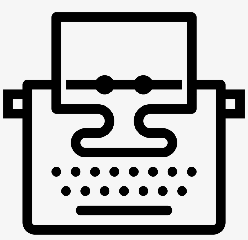 Typewriter With Paper Icon - Icons8 Typewriter, transparent png download