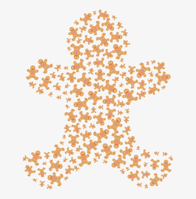 Gingerbread Man Email Remix Fractal Leaf - Gingerbread Man, transparent png download