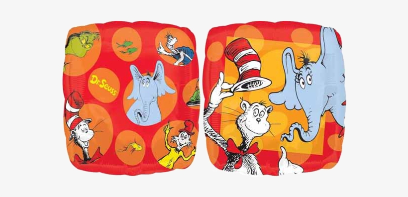 Seuss Cat In The Hat 18" Square Foil Balloon - Dr Seuss 18" Balloon (each), transparent png download