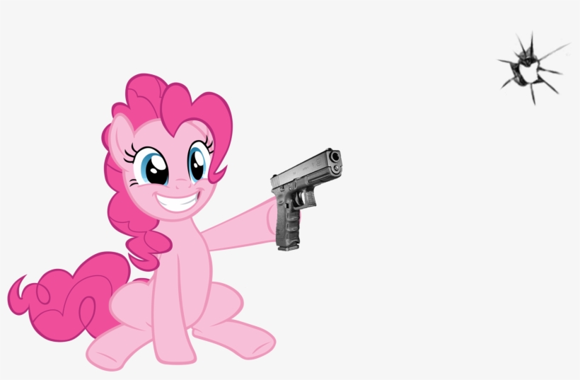 Artist Needed, Bullet Hole, Earth Pony, Female, Fourth - Pinkie Pie With A Gun, transparent png download