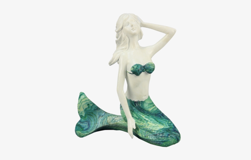 Kneeling Mermaid With Blue/green Tail - Blue, transparent png download