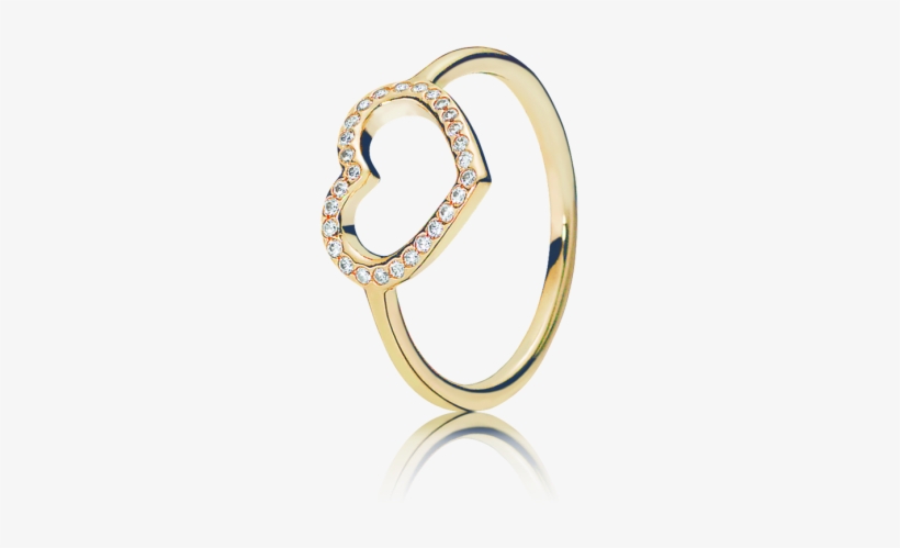 Pandora Captured Heart Ring-14k, Size 56, transparent png download