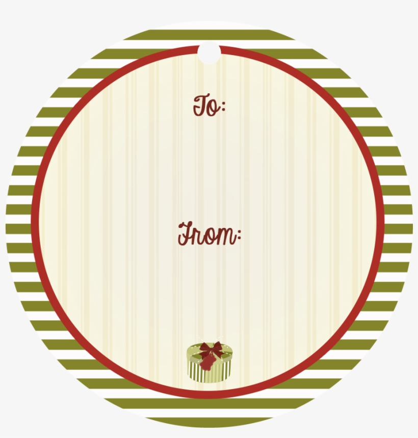 Vintage Holiday Bike Round Tag With Hole - Circle, transparent png download