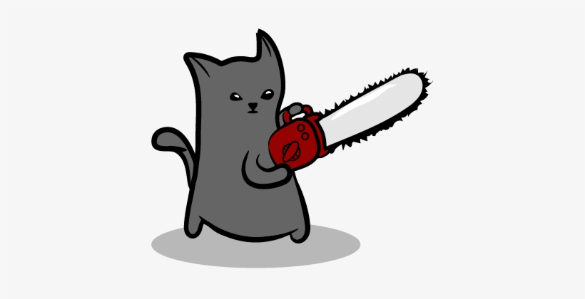 Chainsaw Kitty - Cat With Chainsaw, transparent png download