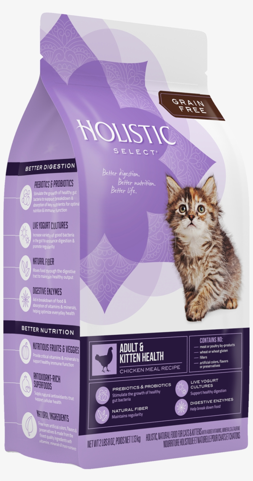 Product Packaging Image - Holistic Select Adult & Kitten Health Chicken Meal, transparent png download