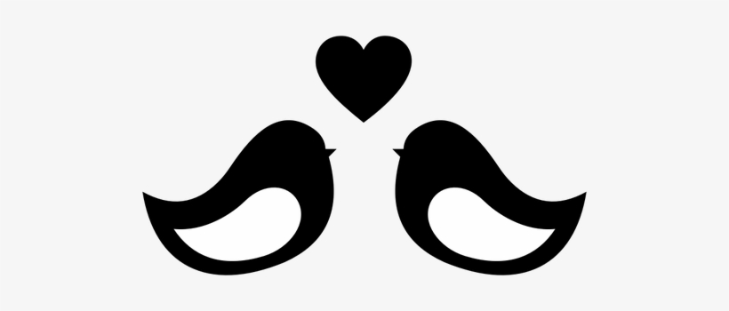 Love Birds Silhouette Public Domain Vectors - Love Bird Silhouette Png, transparent png download