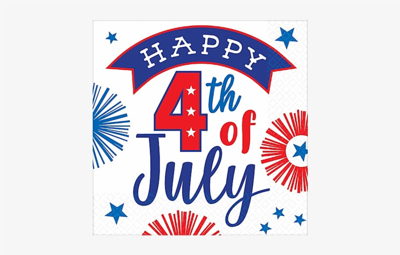 Happy 4th Of July Beverage Napkins, 5'' - Napkin, transparent png download