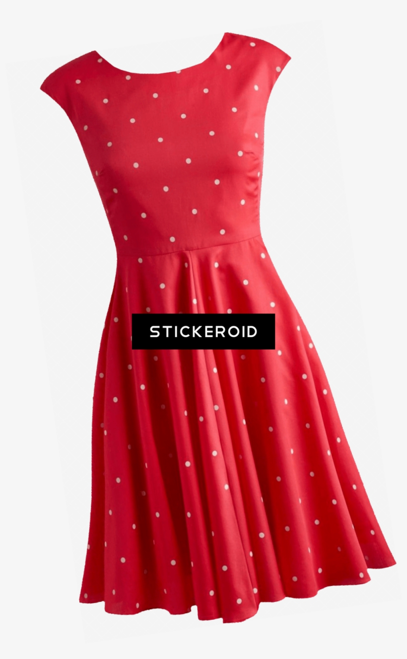Dress Red Dots Retro - Cocktail Dress, transparent png download