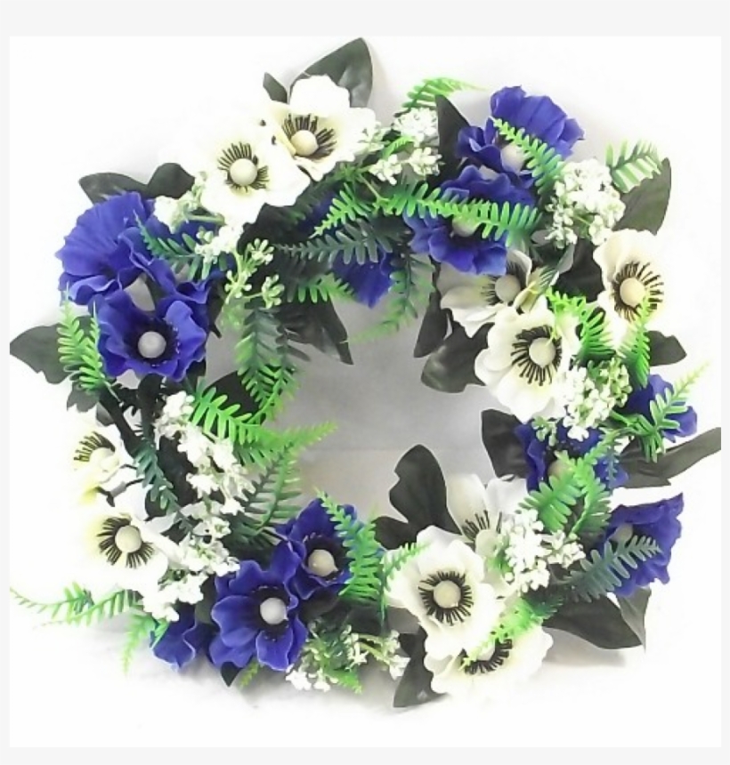 Anemone & Fern Wreath Style Arrangement - Wreath, transparent png download