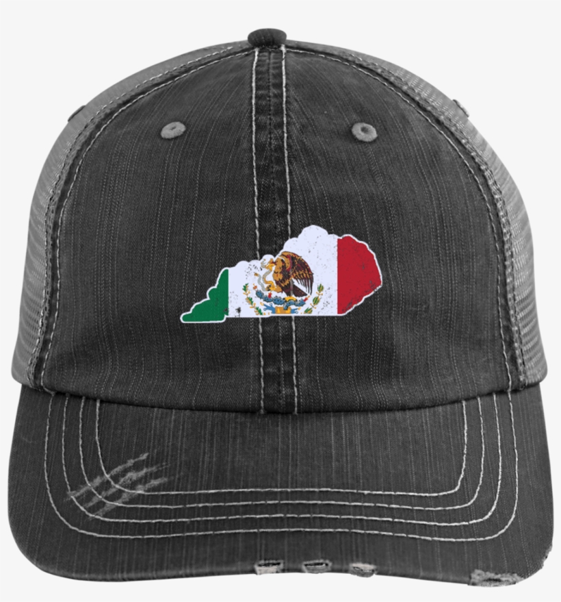 Kentucky Mexican Flag Hat Mexico Flag Hat - Distressed Unstructured Trucker Cap - Texas Fball, transparent png download