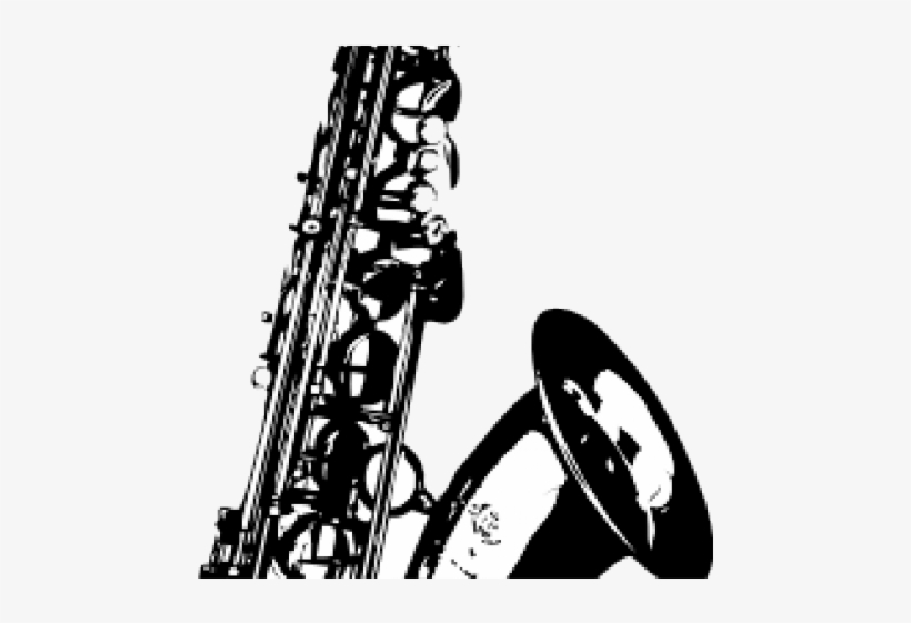 Saxophone Clipart Outline - Saxophone Vector, transparent png download