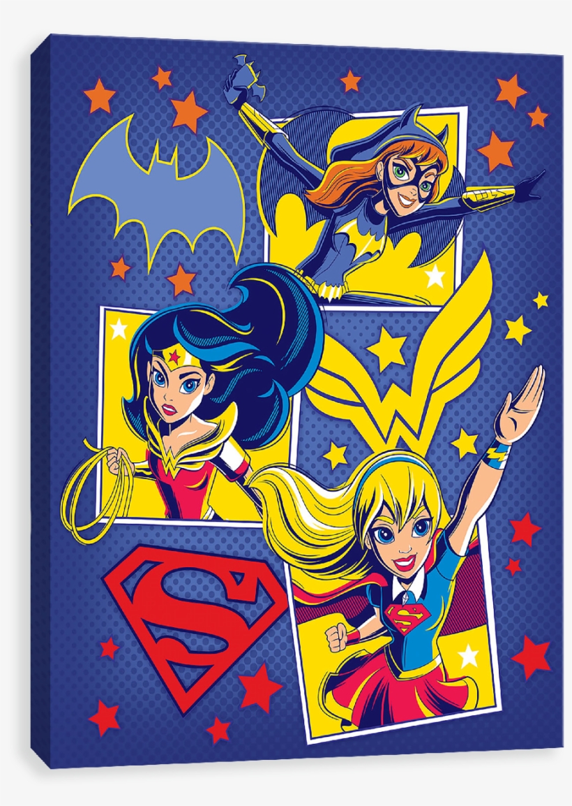 Batgirl, Wonder Woman, Supergirl - Batgirl, Canvases By Entertainart - Batgirl, Wonder, transparent png download