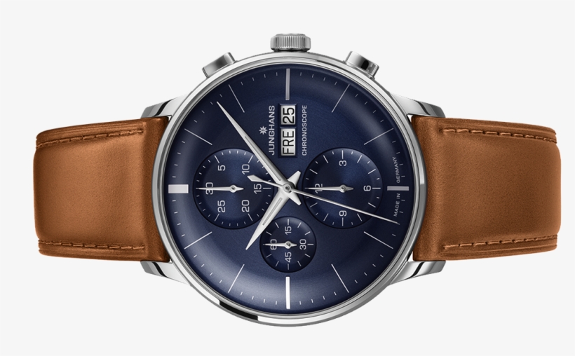 New Junghans Watch Meister Chronoscope Blue Dial Day - Junghans Meister Chronoscope Sunray Blue Dial Day Date, transparent png download