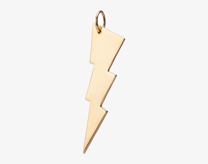 Medium Flash Bolt - Lightning Bolt 18k Yellow Gold In Size Medium, transparent png download