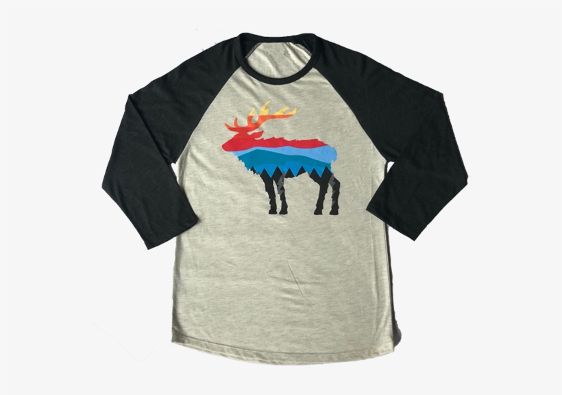 Multi Color Mountain Range Elk 3/4 Baseball Sleeve - Mantis Herren T-shirt Superstar Baseball T, transparent png download