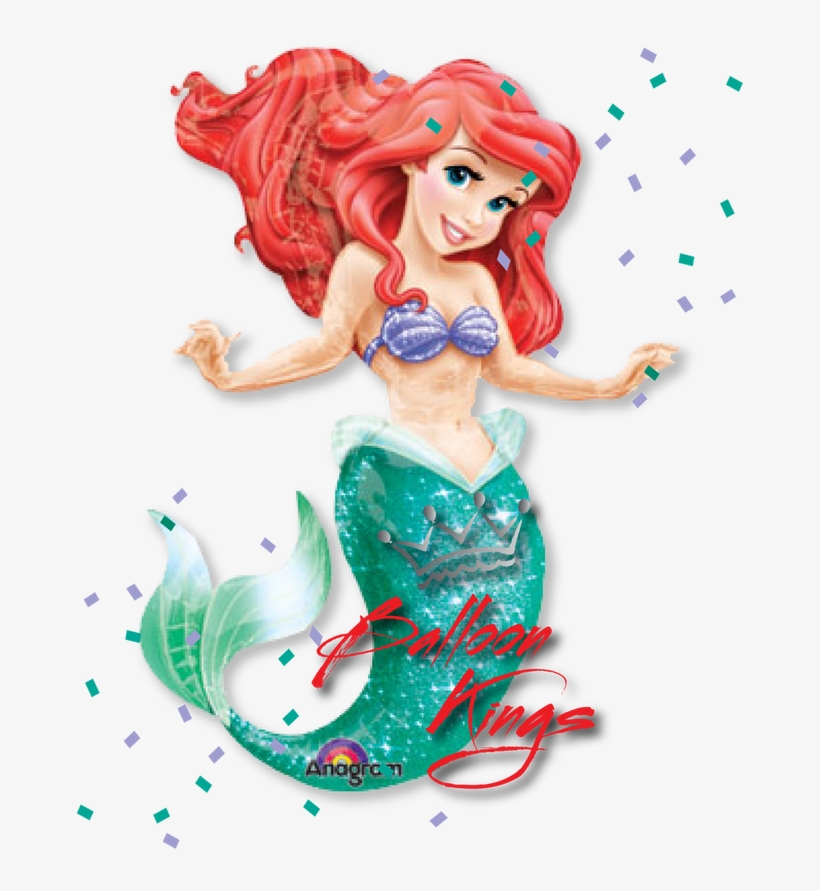 Little Mermaid Ariel Airwalker - 53" Little Mermaid Ariel Airwalker Balloon - Mylar, transparent png download