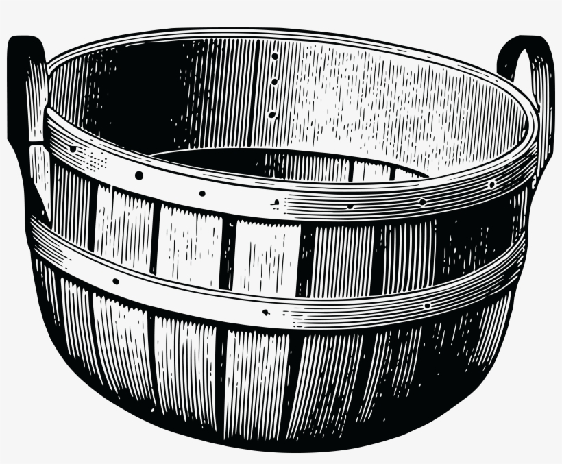 , , - Wooden Bucket Vector Black, transparent png download