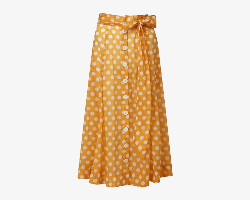 Polka Dot Orange Beach Skirt - Skirt, transparent png download