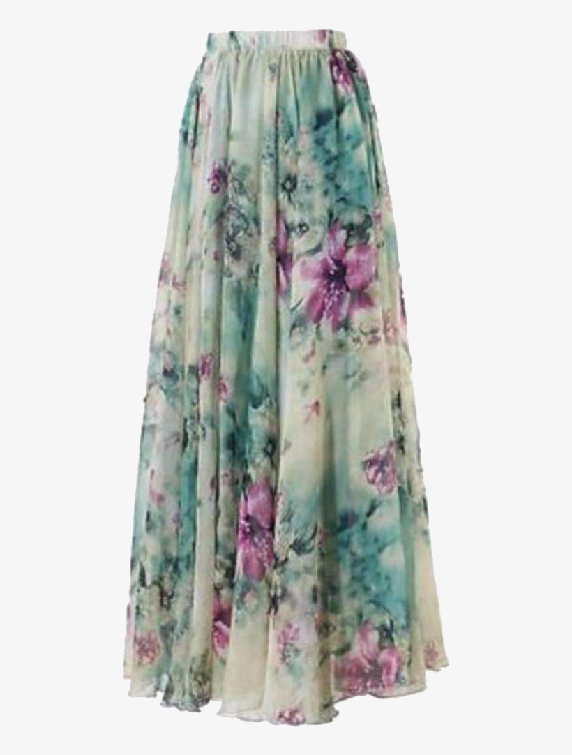 Floral Chiffon Maxi Skirts, transparent png download