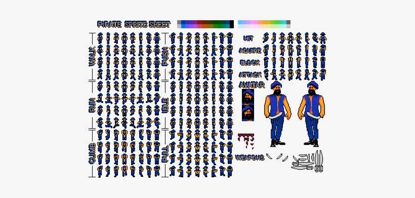 Nes Pirate Sprite Sheet 2 - Illustration, transparent png download