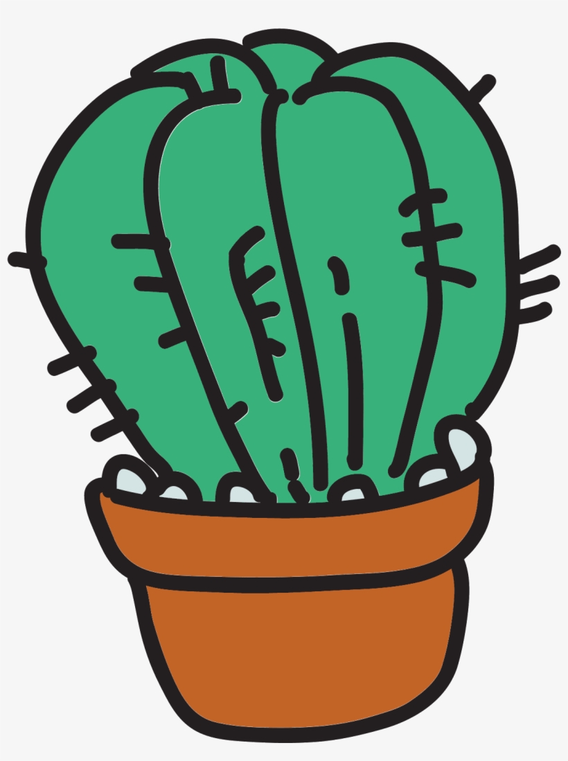 Cactus In Pot Icon - Png Cacti Doodle, transparent png download