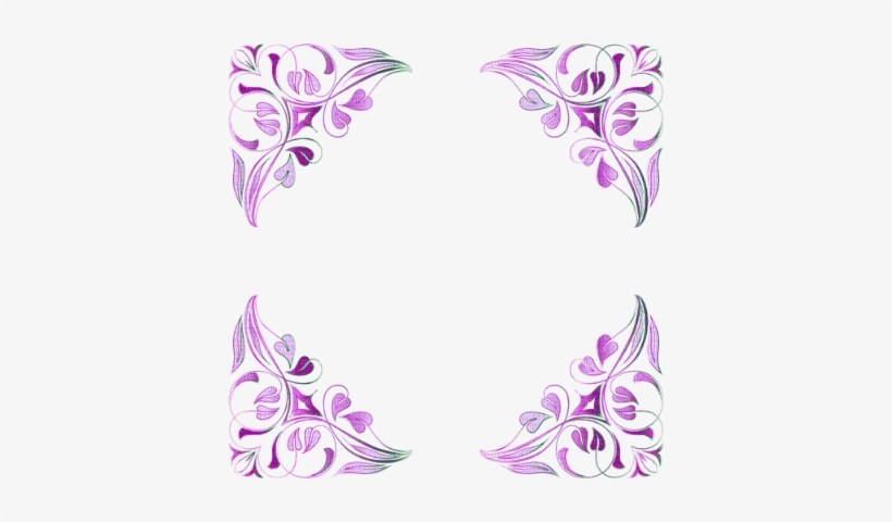 Floral Frame Purple - Purple Floral Frame Png, transparent png download