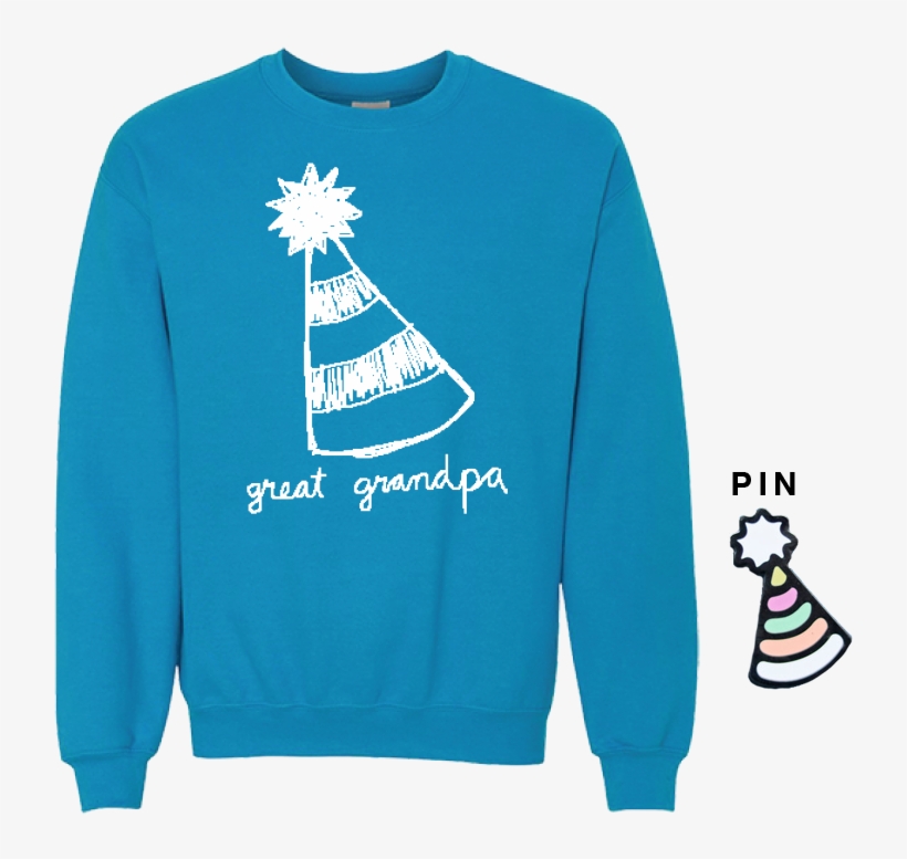 Party Hat Crewneck Party Hat Pin - Christmas Tree, transparent png download