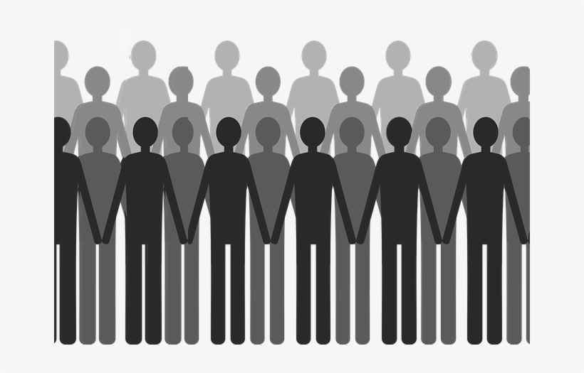 Line Art, People Standing In Rows Hand In Hand - Derecho A Huelga, transparent png download