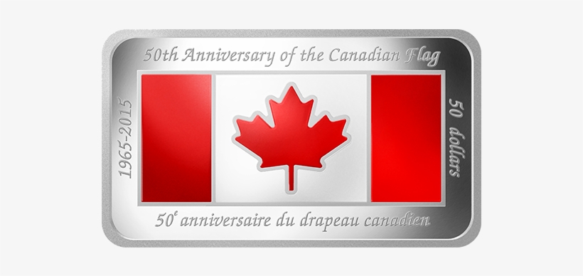 Fine Silver Coloured Rectangular Coin - Canada Flag Png, transparent png download