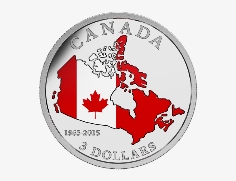 2015 $3 Fine Silver Coin - Canadian Flag 50th Anniversary, transparent png download