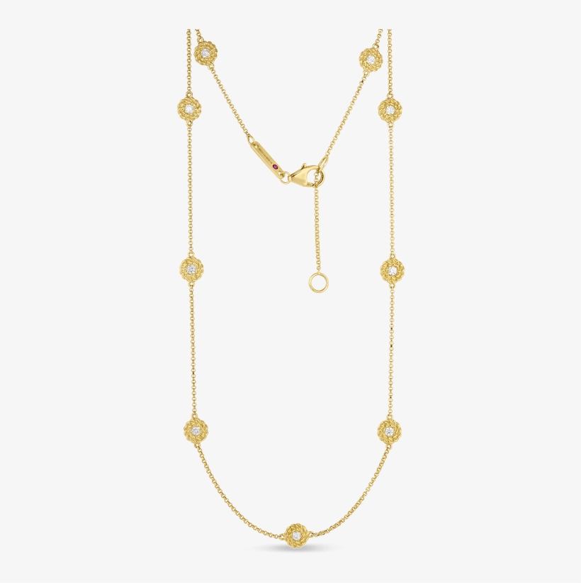 Roberto Coin Necklace With Diamond Stations - Necklace, transparent png download