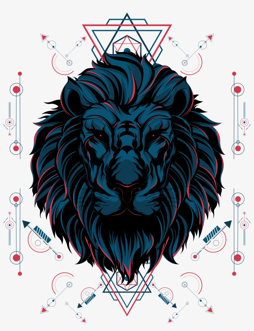The Lion Sacred Geometry - Lion, transparent png download