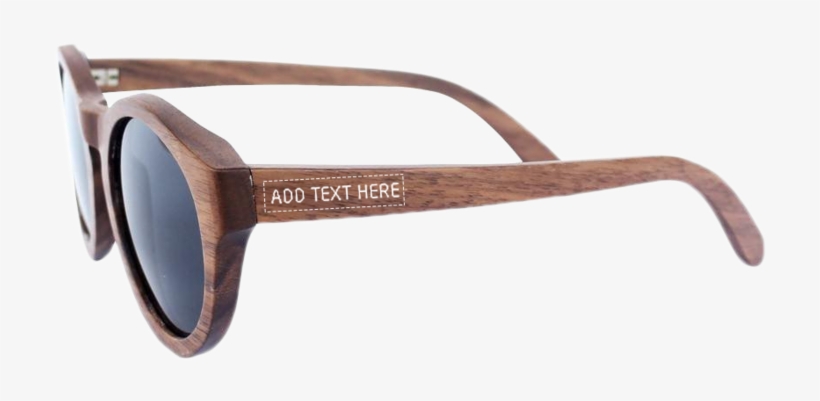 Walnut Wood Round Sunglasses - Sunglasses, transparent png download