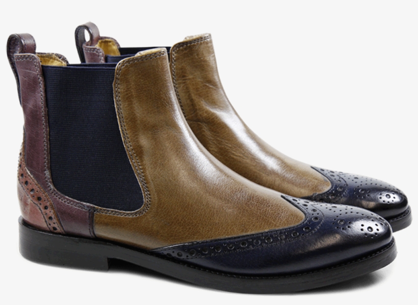 Ankle Boots Amelie 5 Classic Navy Camel Violet Rose - Chelsea Boot, transparent png download