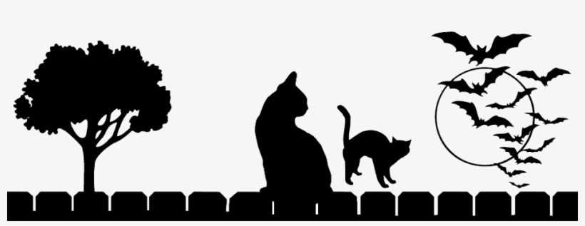 Cats And Bats - Halloween Clip Art, transparent png download