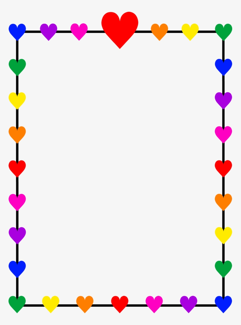Holly Clipart Border Rainbow - Rainbow Hearts Border Transparent PNG -  761x1024 - Free Download on NicePNG, image size:820x1104
