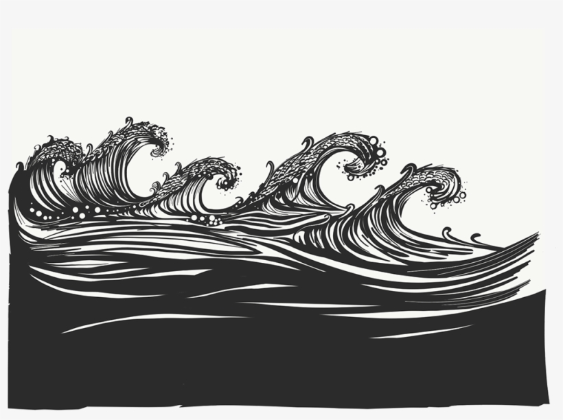 Ocean Wave Illustration For Glass Design - Canoe, transparent png download