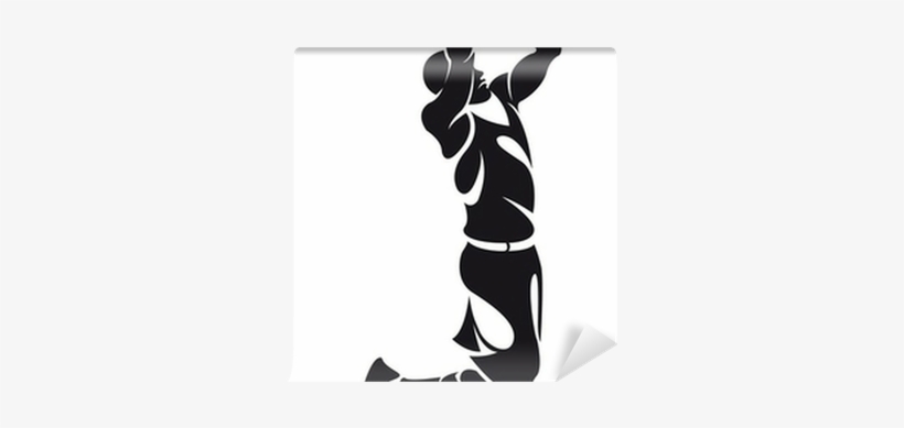 Free Basketball Player Silhouette Png - False Jump Man Basketball Player Vinyl Wall Sticker, transparent png download