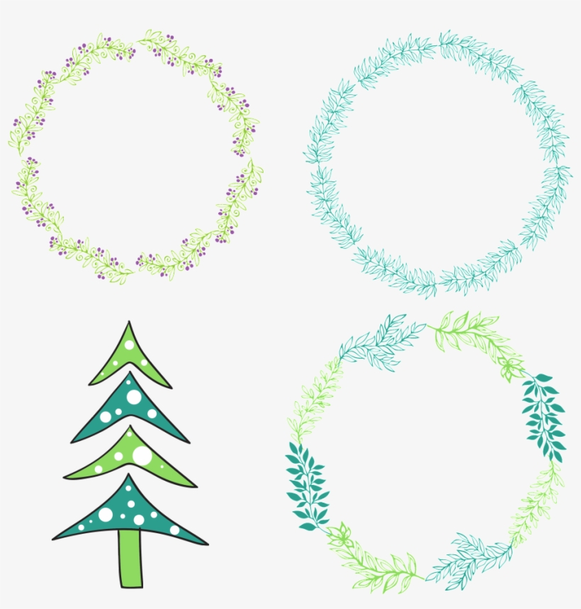 Hand Painted Christmas Ornaments Wreath - Christmas Day, transparent png download