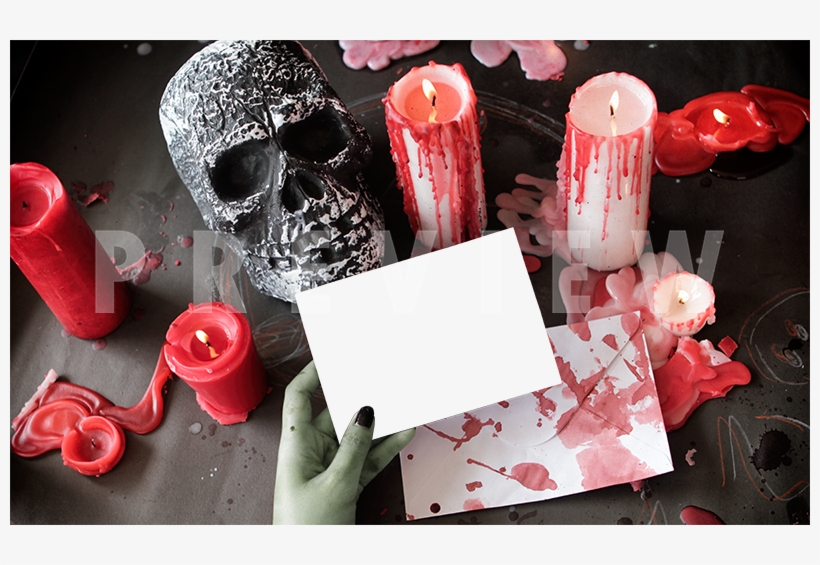 Halloween Invitation 01, Blood, Skull, Skeleton, Creep, - Masque, transparent png download