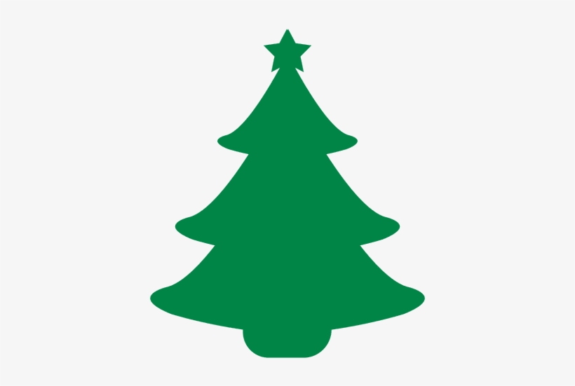 Árbol De Navidad Plana Verde Transparent Png - Clipart Christmas Tree Silhouette, transparent png download