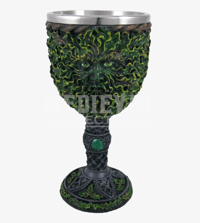 Leafy Green Man Goblet - Zeckos Cool Celtic Green Man Wine Goblet Pagan Wicca, transparent png download