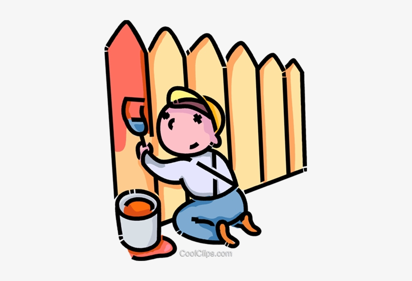 Boy Painting A Fence - Verbo Paint En Ingles, transparent png download