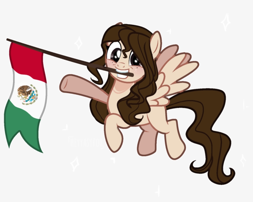 Heyyasyfox, Female, Flag, Mare, Mexico, Mouth Hold, - Mexico Flag, transparent png download
