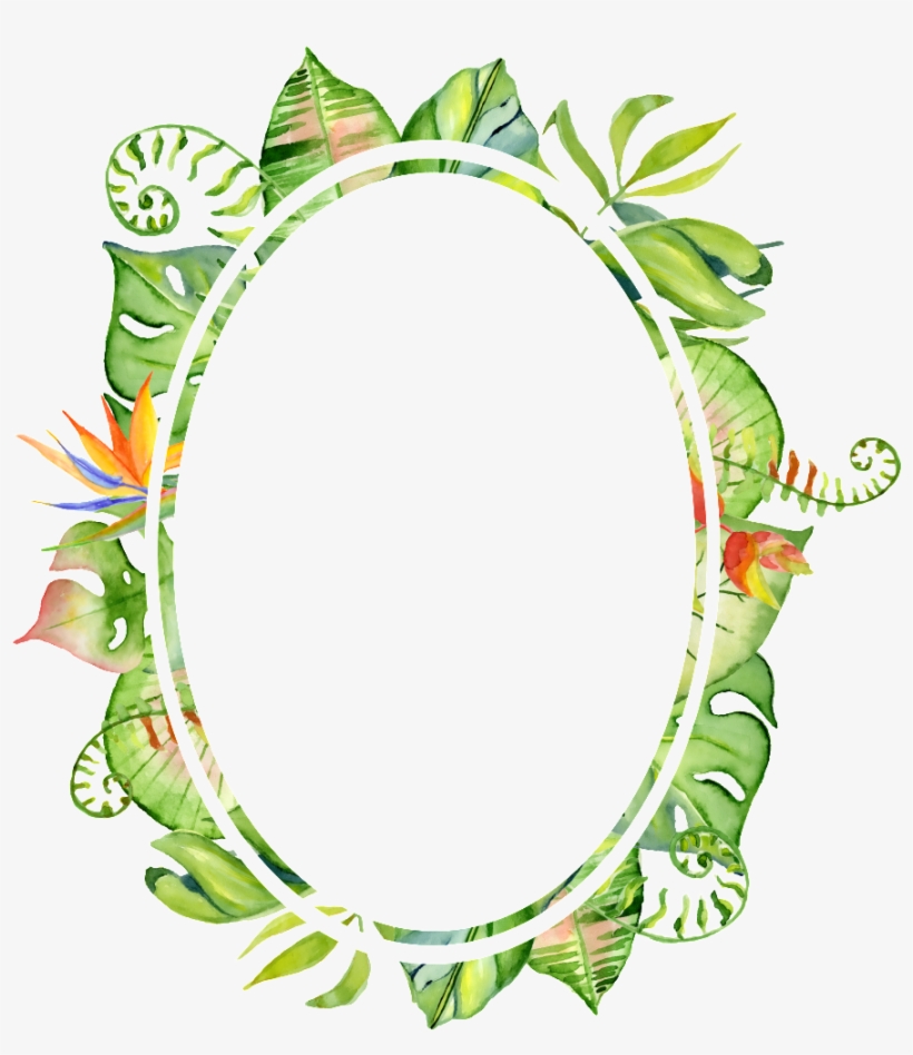 Hand Painted Leaf Pattern Frame Png Transparent - Tropischer Blatt-kranz Sind Sie Meine Brautjungfer, transparent png download