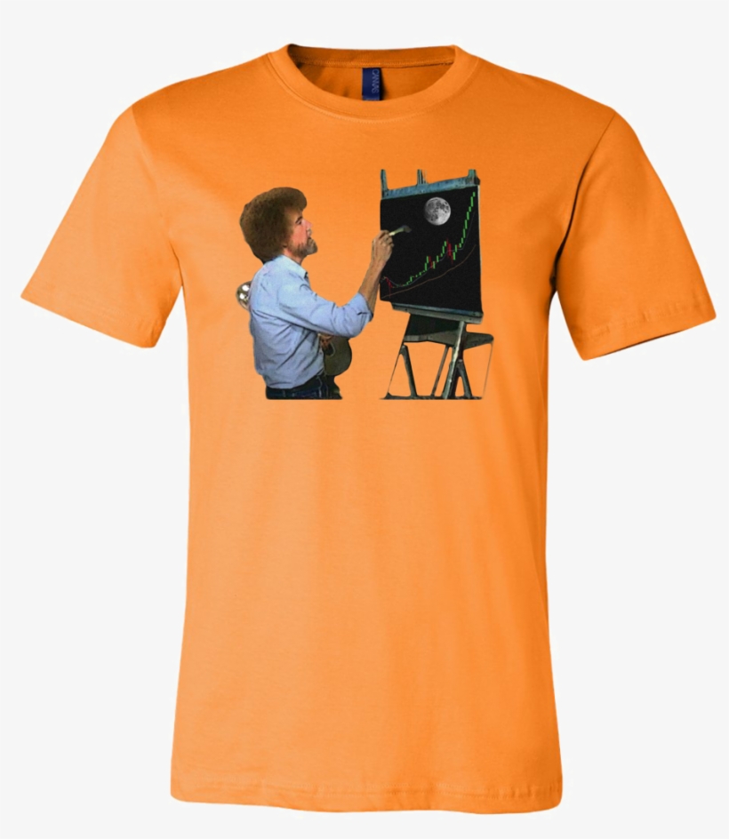 Bob Ross Crypto Night Painting T-shirt - Orange T Shirt Mock Up, transparent png download