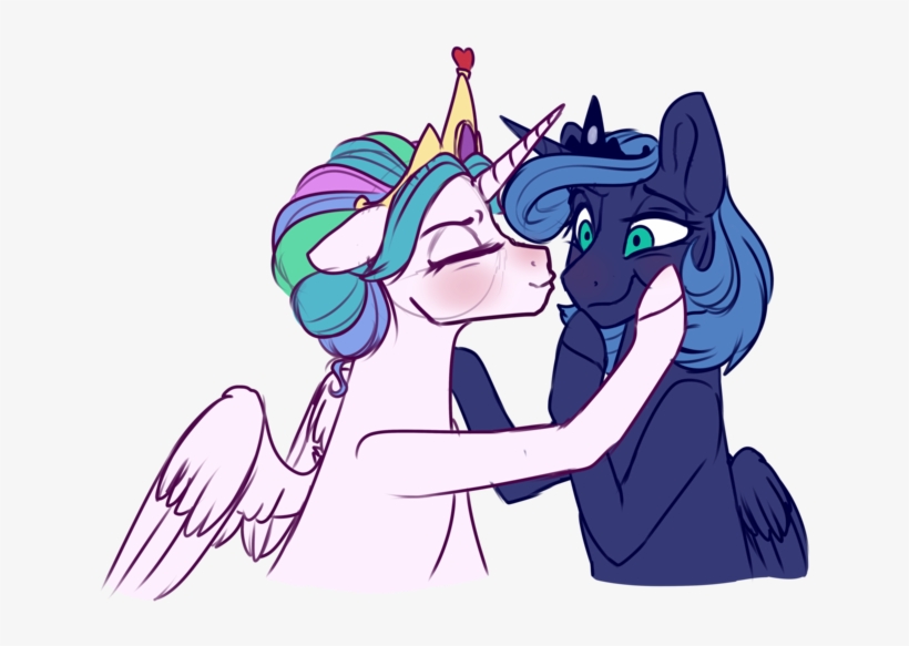 Crown, Duo, Eyes Closed, Female, Heart, Jewelry, Kissing, - Cartoon, transparent png download