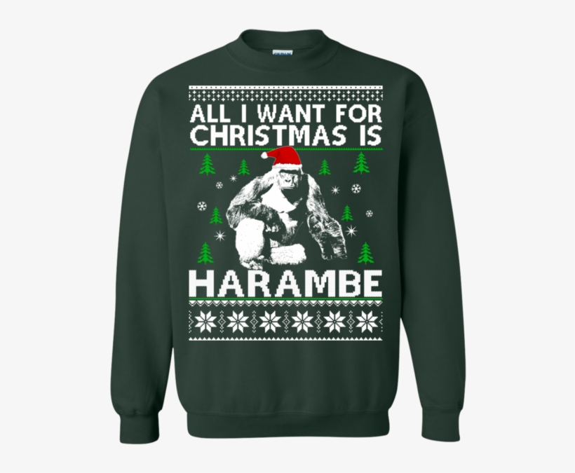 All I Want For Christmas Is Harambe Sweater, Shirt,, transparent png download